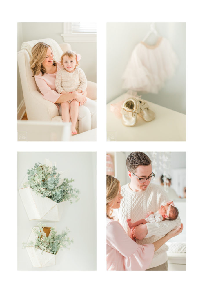 hyde park cincinnati newborn photographer mother and daughter, father and baby and nursery details